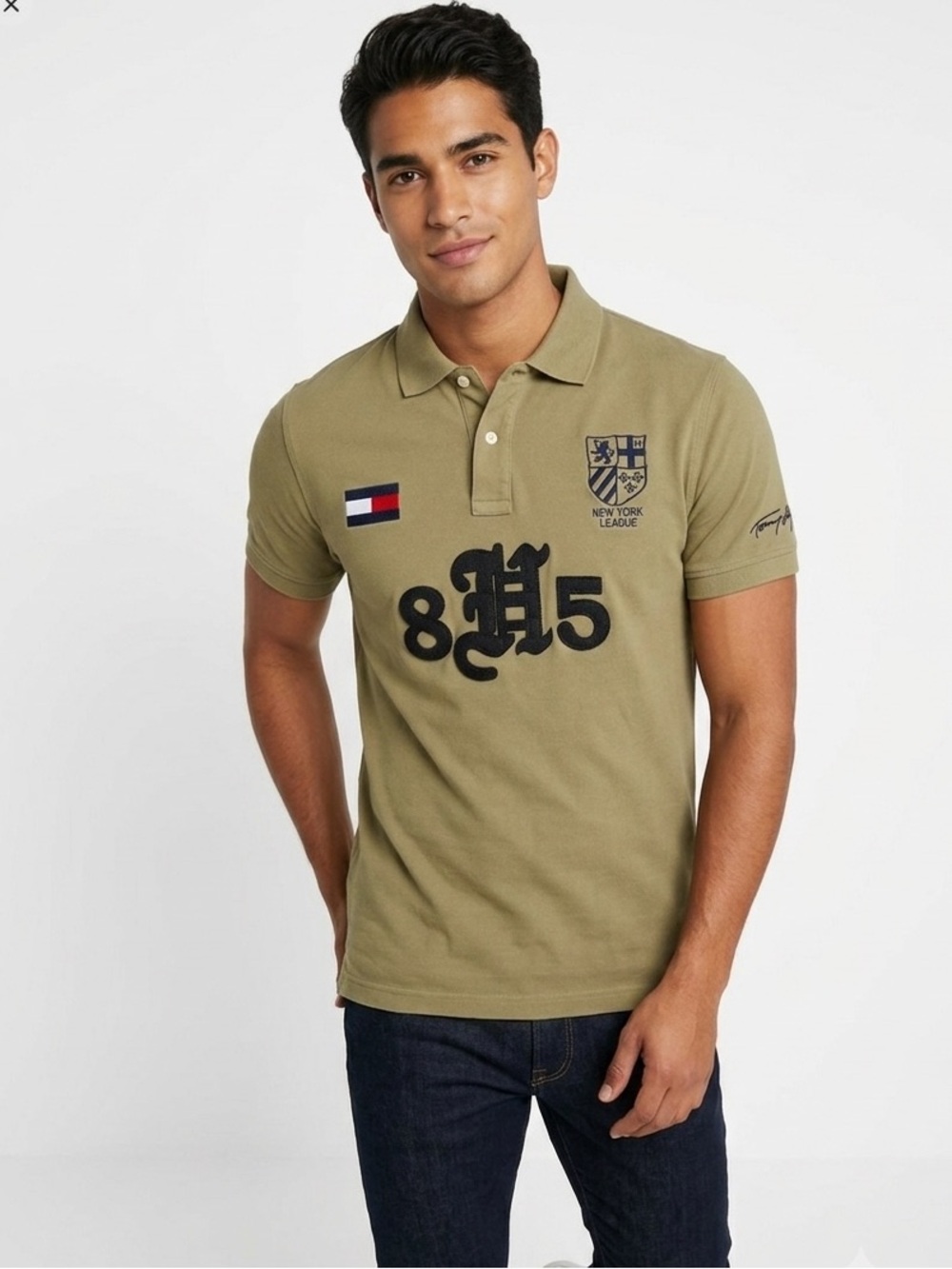 Tommy Hilfiger Vintage Olive Green Crest Polo Shirt